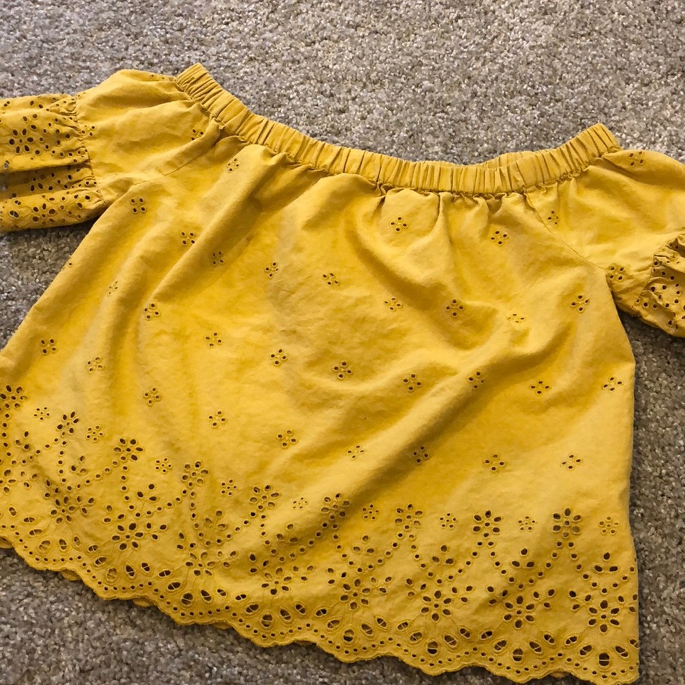Off the shoulder eyelet top